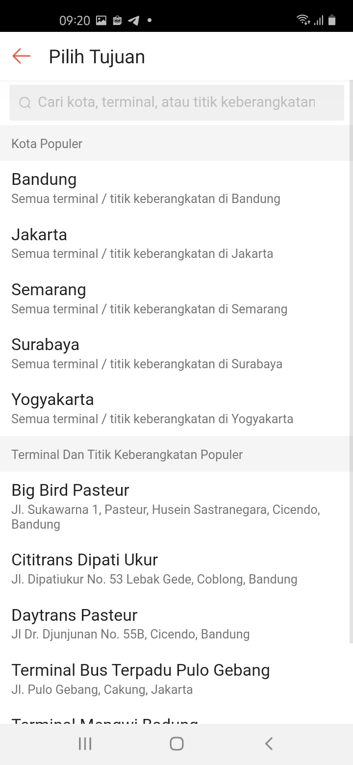 Memilih titik pemberhentia Bus Memilih titik pemberhentia Bus