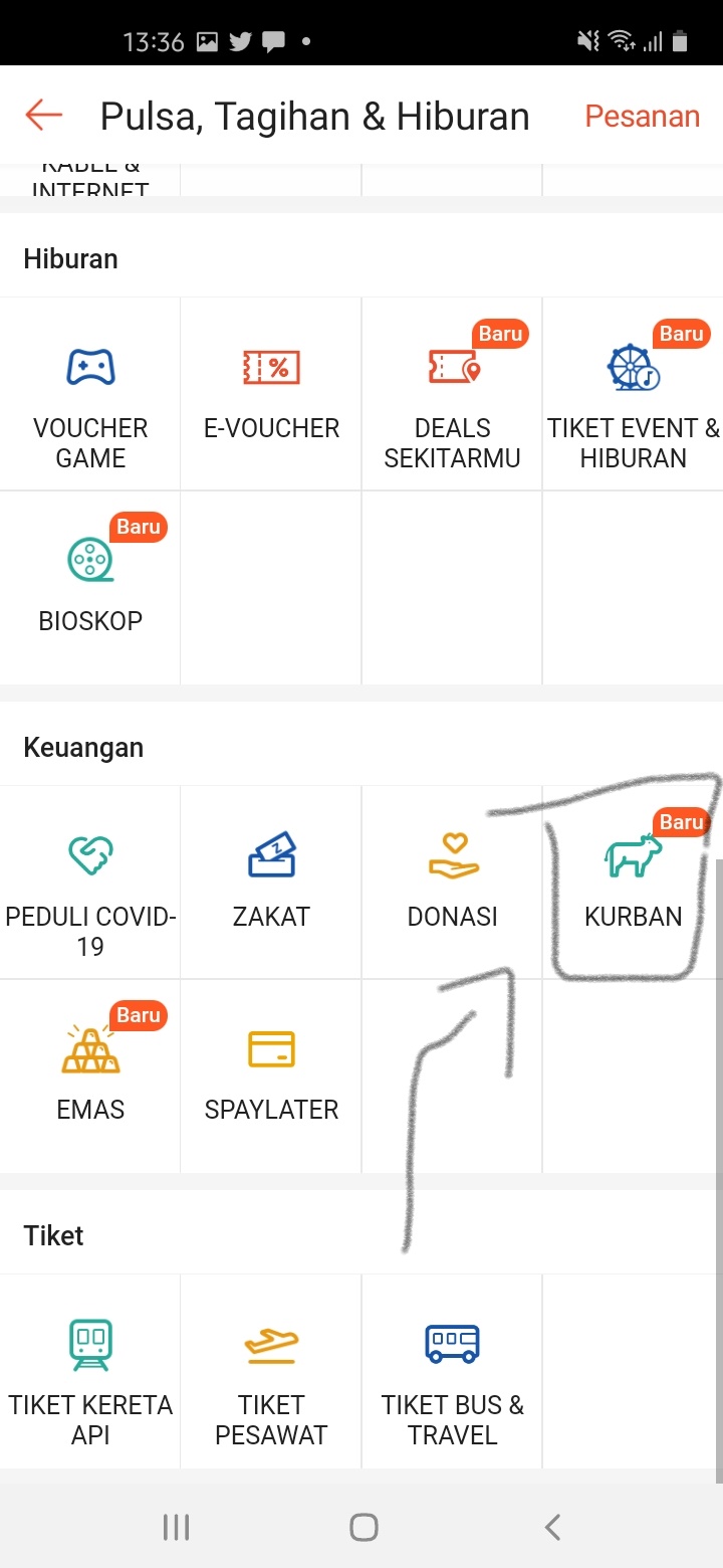 Pilih Fitur Kurban Pilih Fitur Kurban