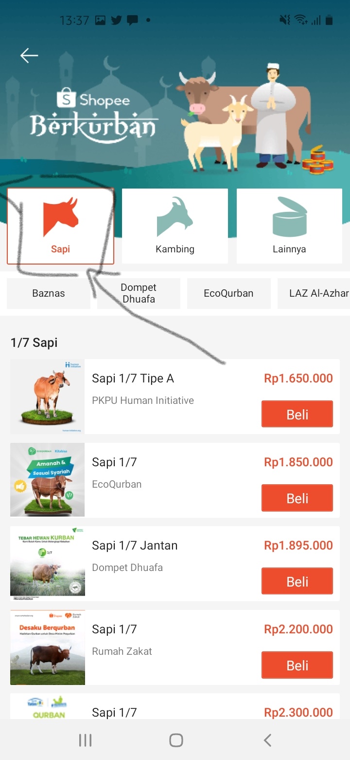 Pilih Hewan Kurban Pilih Hewan Kurban