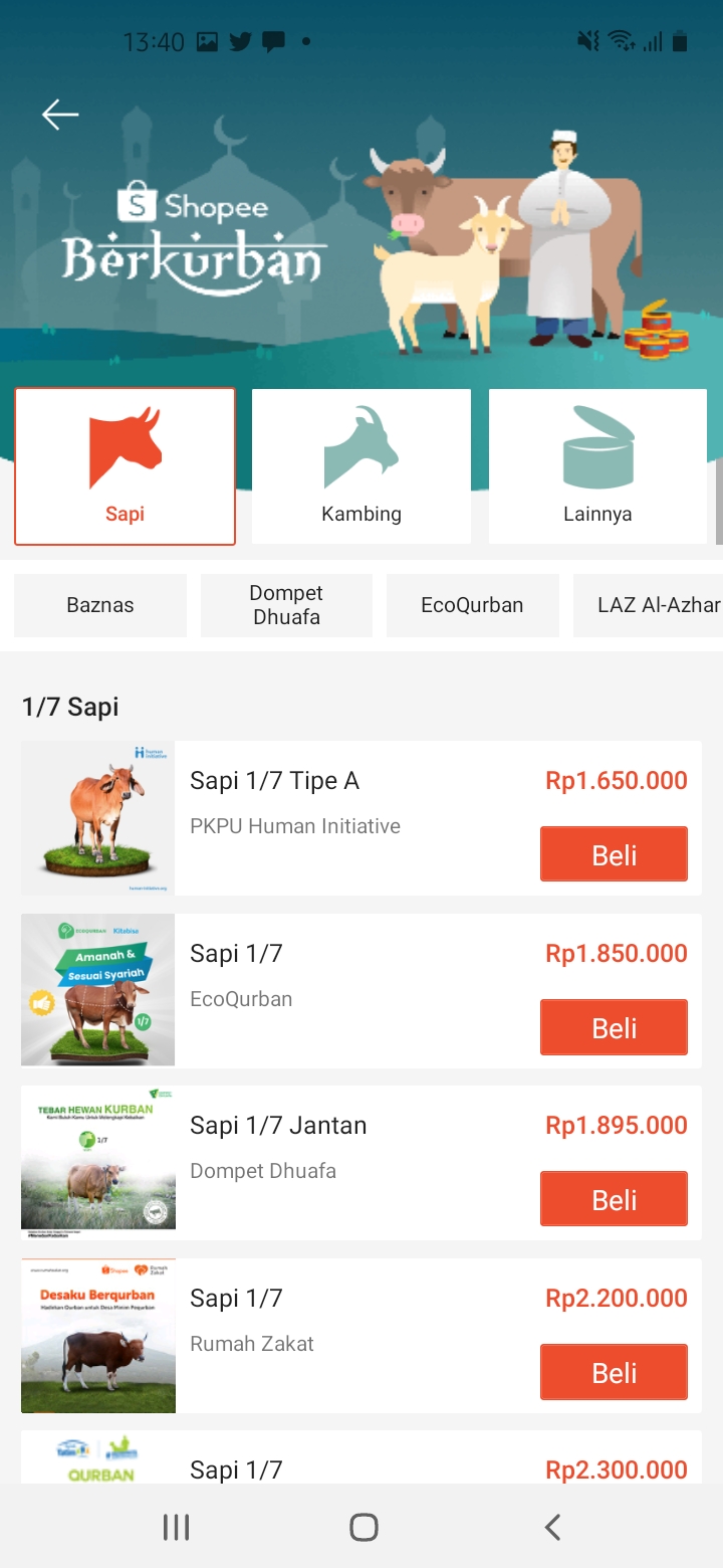Memilih harga Hewan Kurban Memilih harga Hewan Kurban