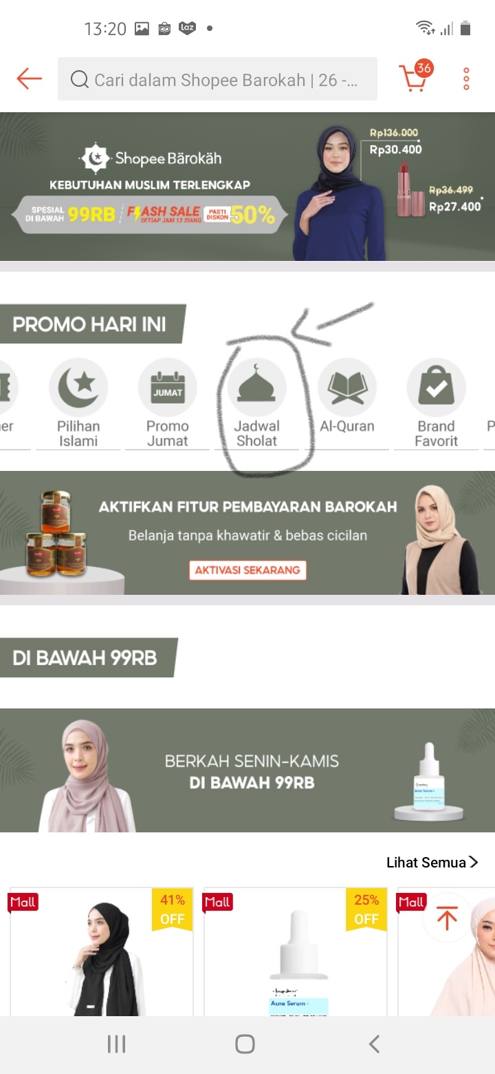 Halaman utama Fitur Shopee barokah Halaman utama Fitur Shopee barokah
